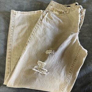 Wild Fable Women's High Rise Tan Distressed Jeans